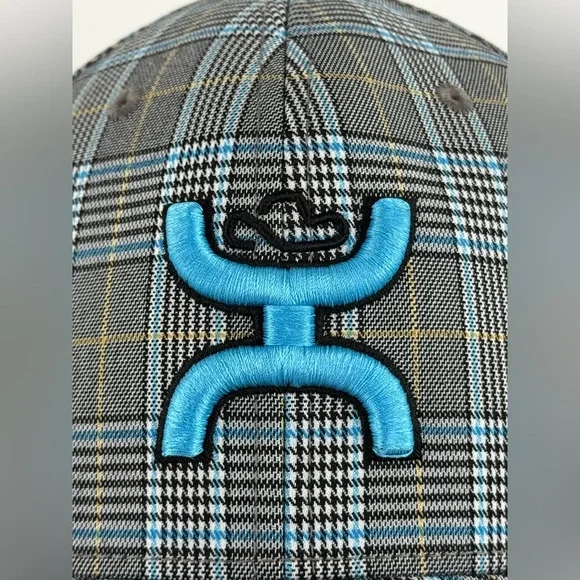 HOOey Plaid Baseball Hat/Cap, Embroidered Logo, Unisex Size S/M - Picture 2 of 11